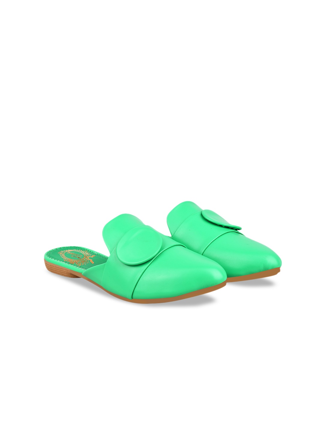 

Shoetopia Girls Open Back Mules Flats, Green
