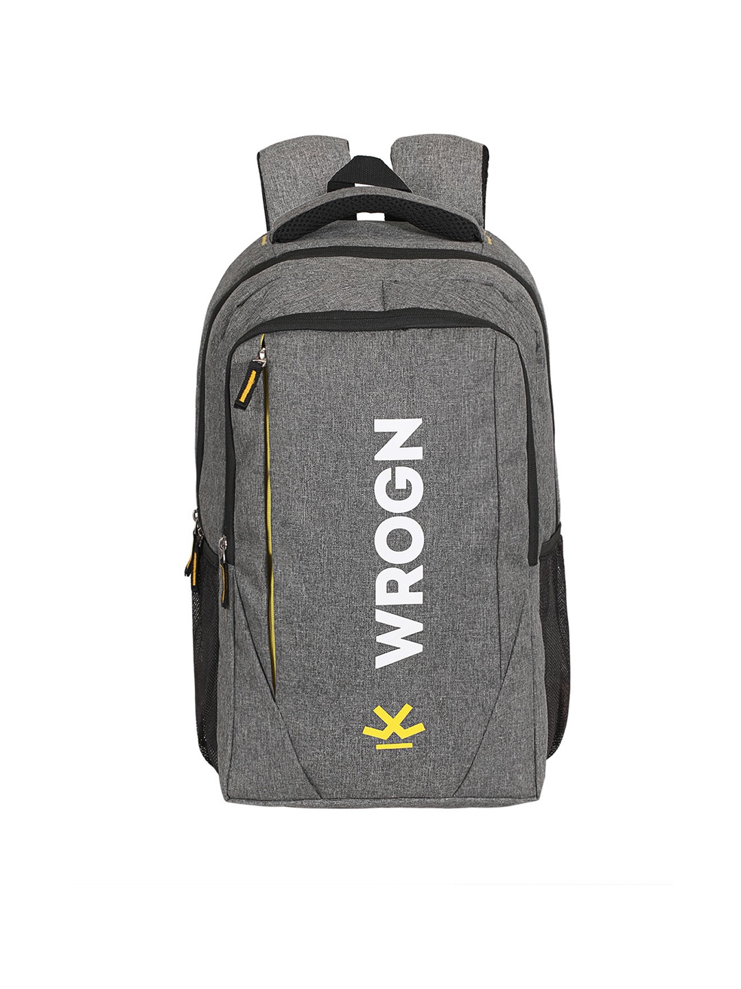 WROGN Brand Logo Water Resistant Laptop Backpack, Grey