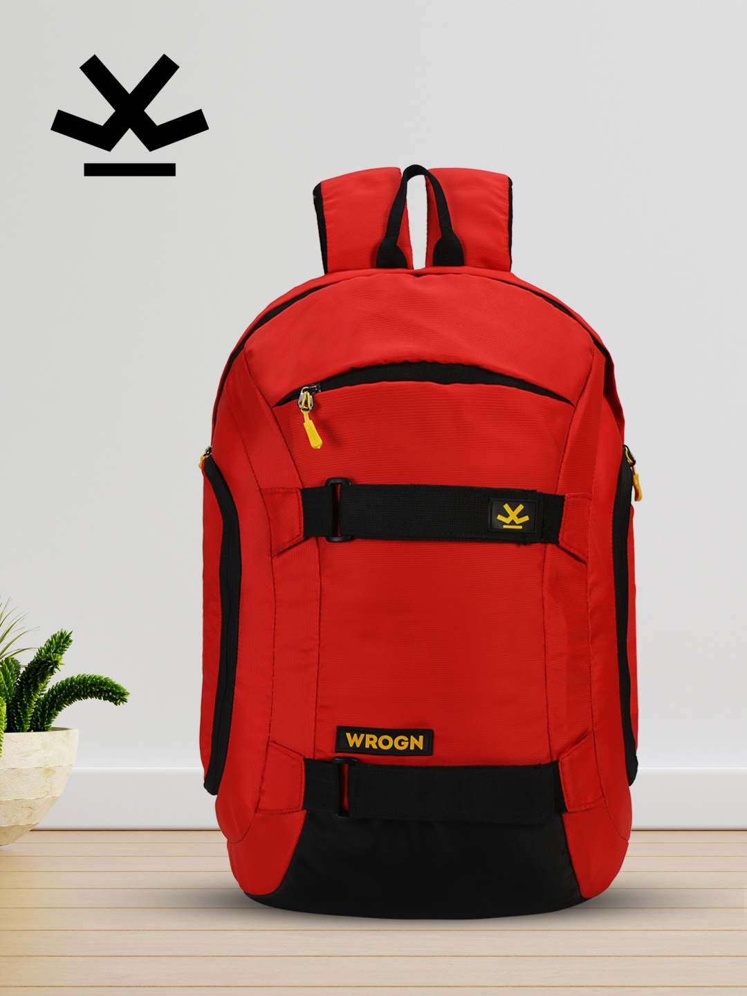 

WROGN Brand Logo Laptop Backpack, Red