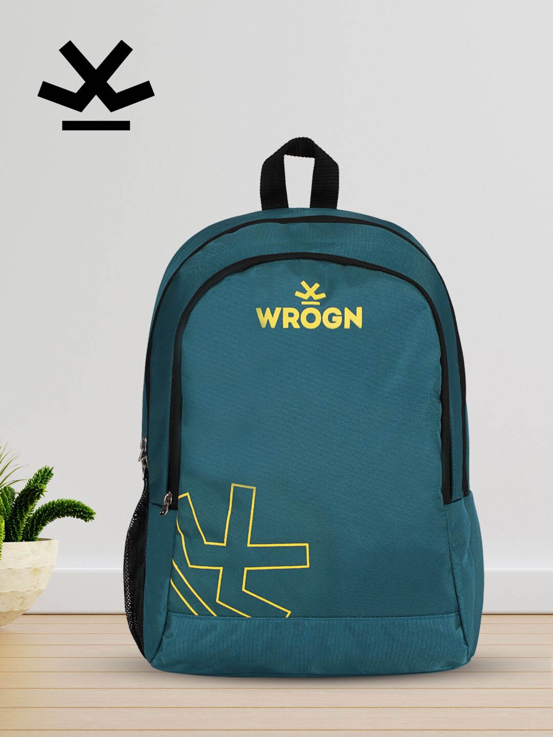 

WROGN Brand Logo Water Resistant Laptop Backpack, Teal