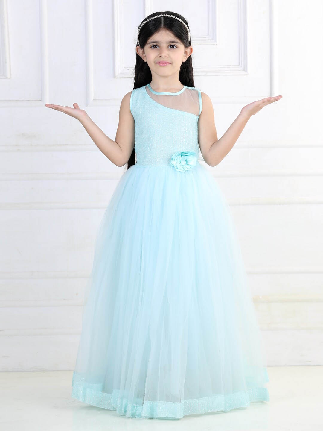 

Toy Balloon kids Embellished Girls Sleeveless Fit & Flare Dress, Blue