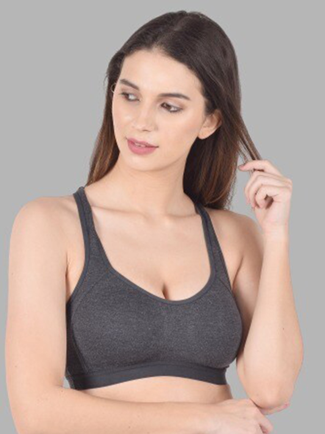 

Apraa & Parma Non-Wired Non-Padded Organic Training & Gym Workout Bra, Black