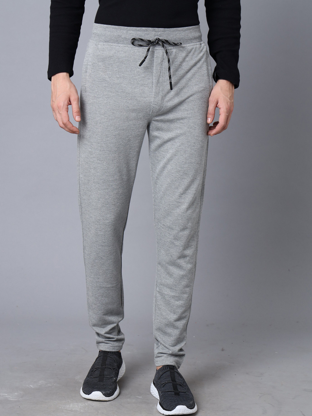 

YOVISH Men Mid-Rise Cotton Track Pants, Grey
