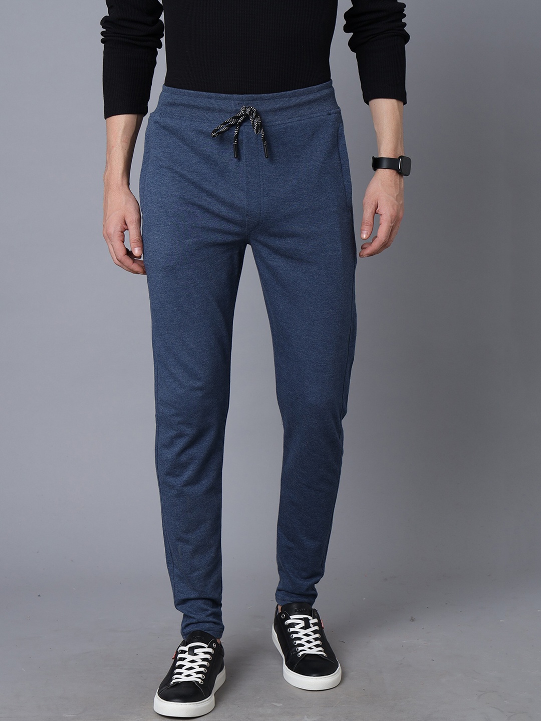 

YOVISH Men Mid-Rise Cotton Track Pants, Blue