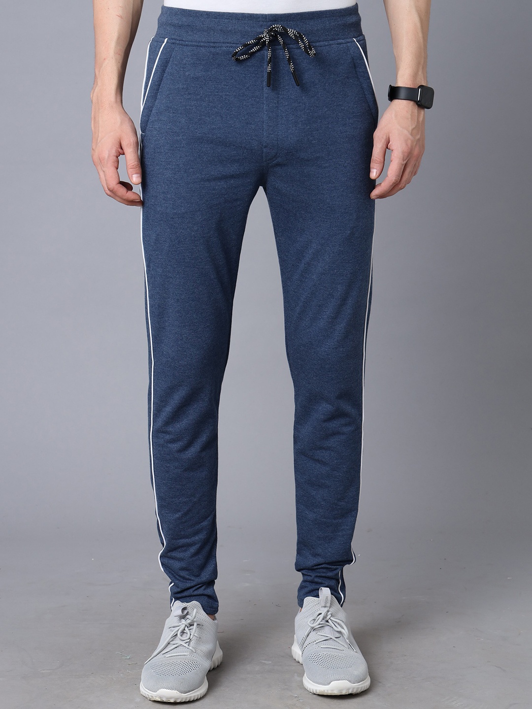 

YOVISH Men Mid-Rise Cotton Track Pants, Blue