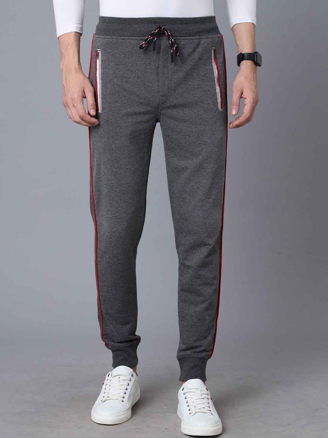 

YOVISH Men Mid-Rise Cotton Joggers, Charcoal