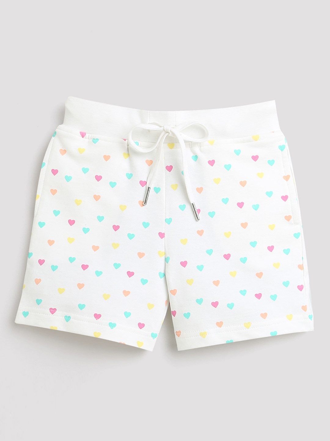 

Tiny Girl Girls Conversational Printed Cotton Outdoor Shorts, White