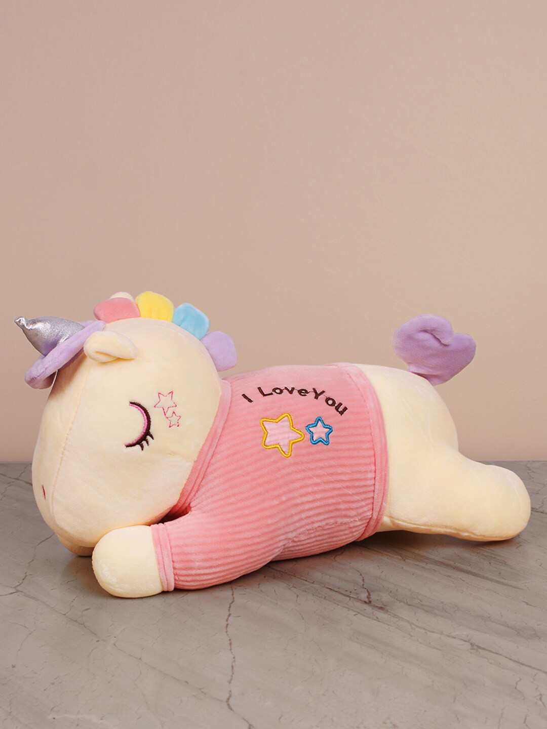 

DukieKooky Kids Manual Operation PolyFill Sleeping Unicorn Soft Toys and Dolls, Yellow