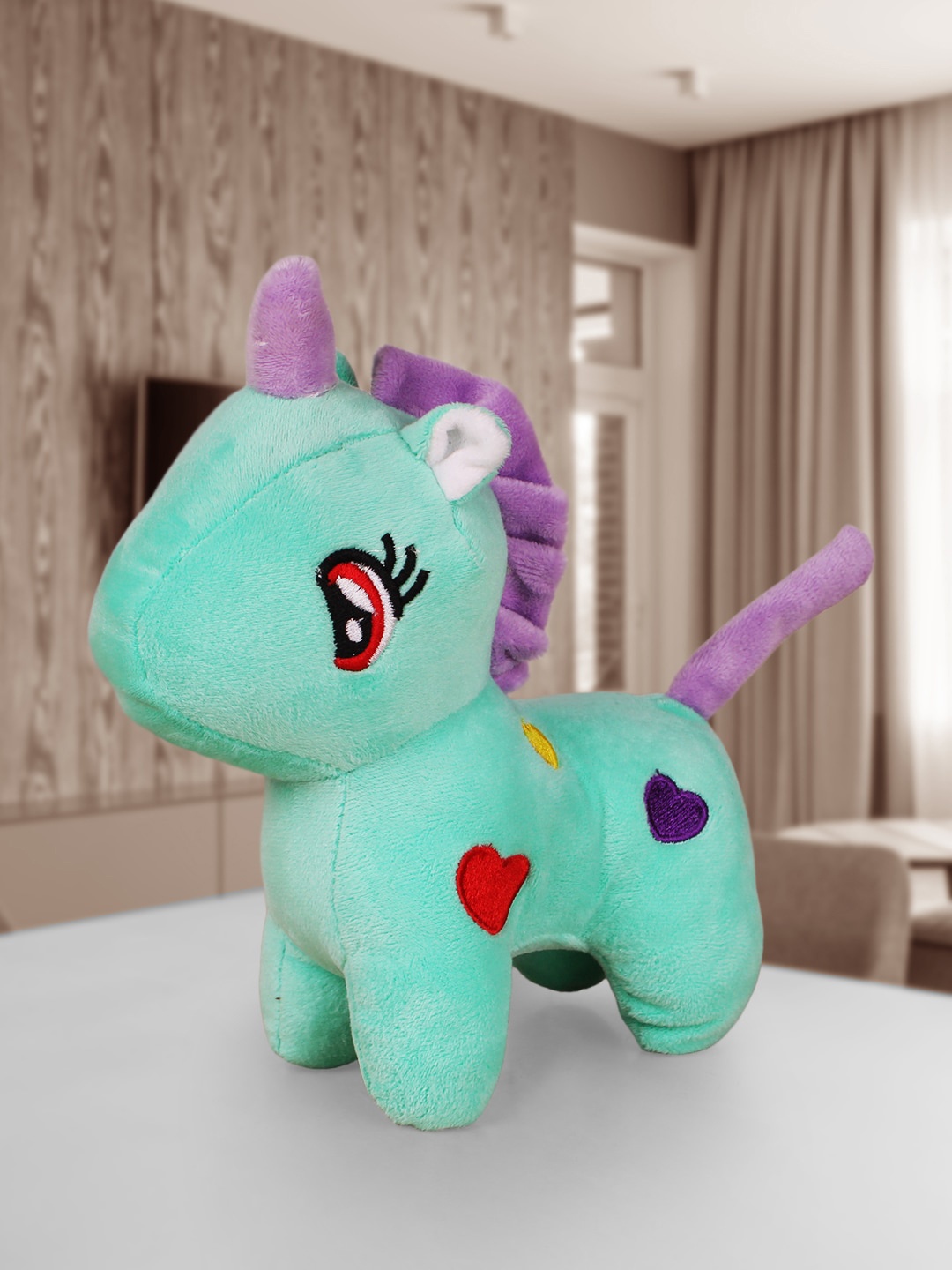 

DukieKooky Kids Manual Operation PolyFill Unicorn Soft Toys and Dolls, Blue