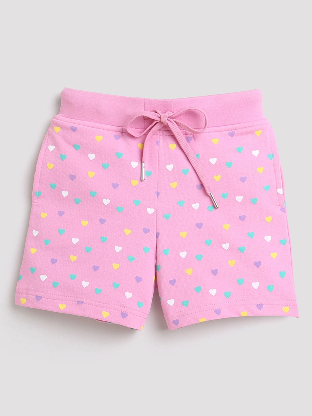 

Tiny Girl Conversational Printed Mid Rise Cotton Outdoor Shorts, Pink