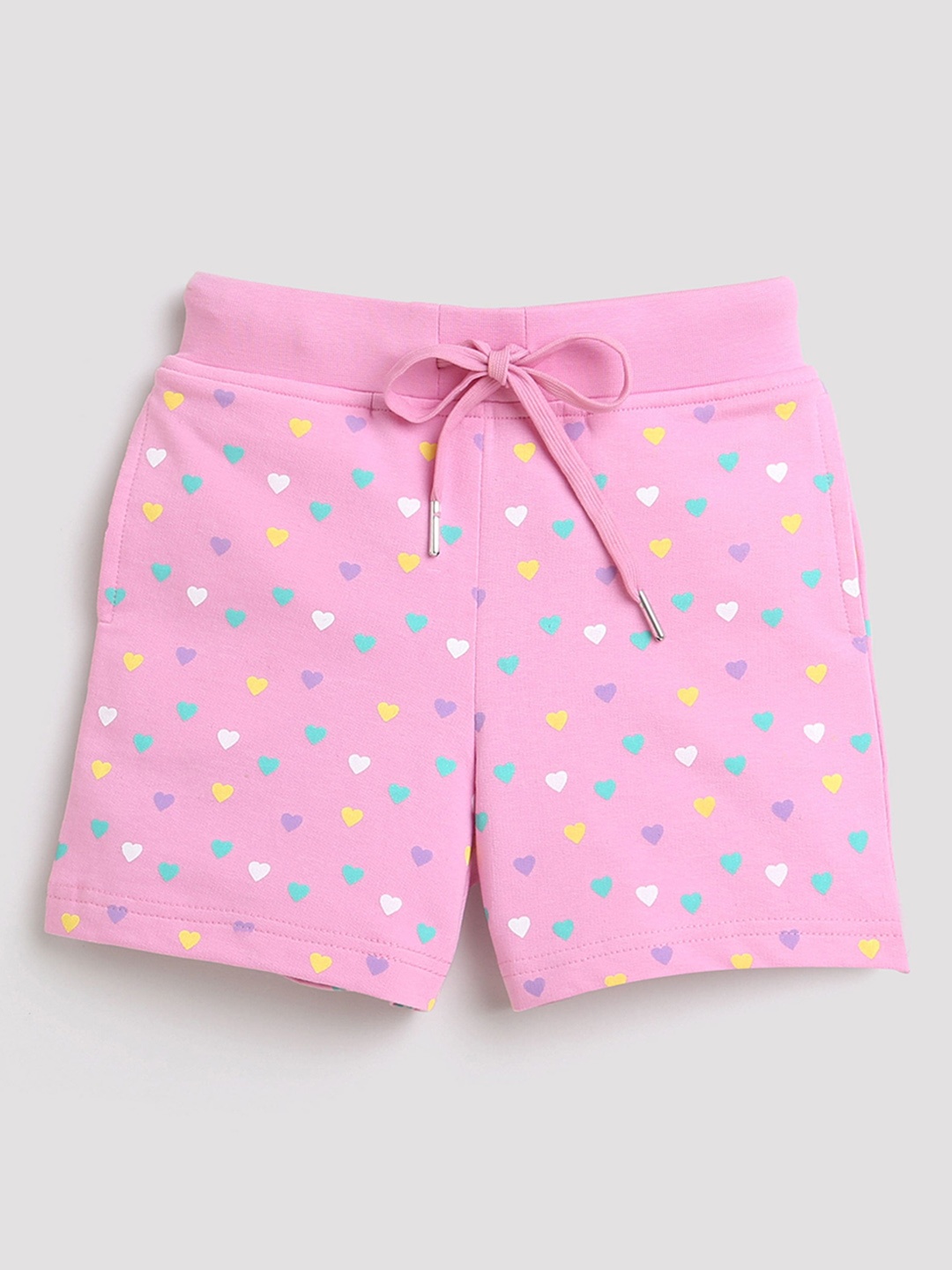 

Tiny Girl Conversational Printed Mid Rise Cotton Outdoor Shorts, Pink