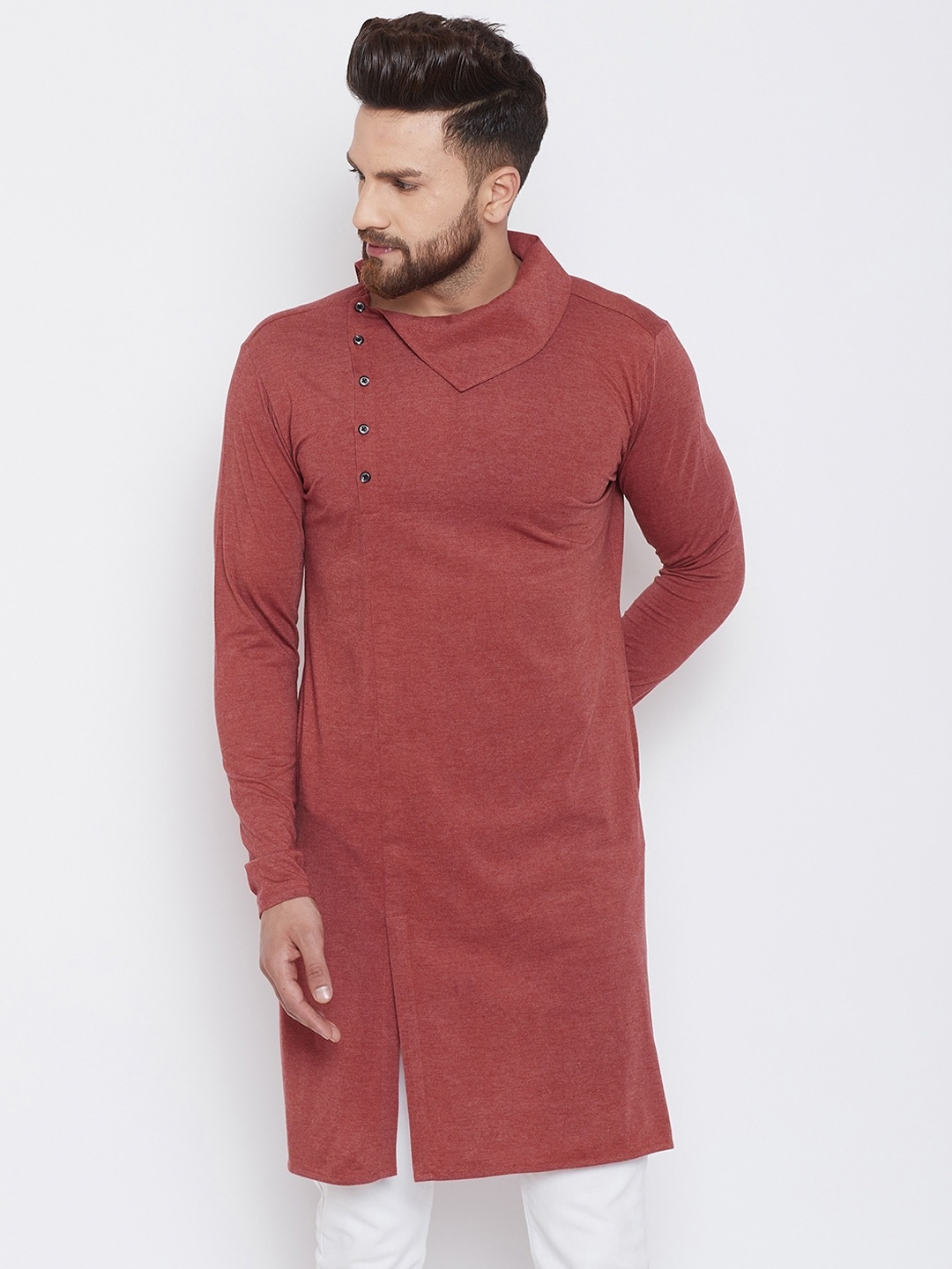 

CHILL WINSTON Men Cotton Straight Kurta, Rust