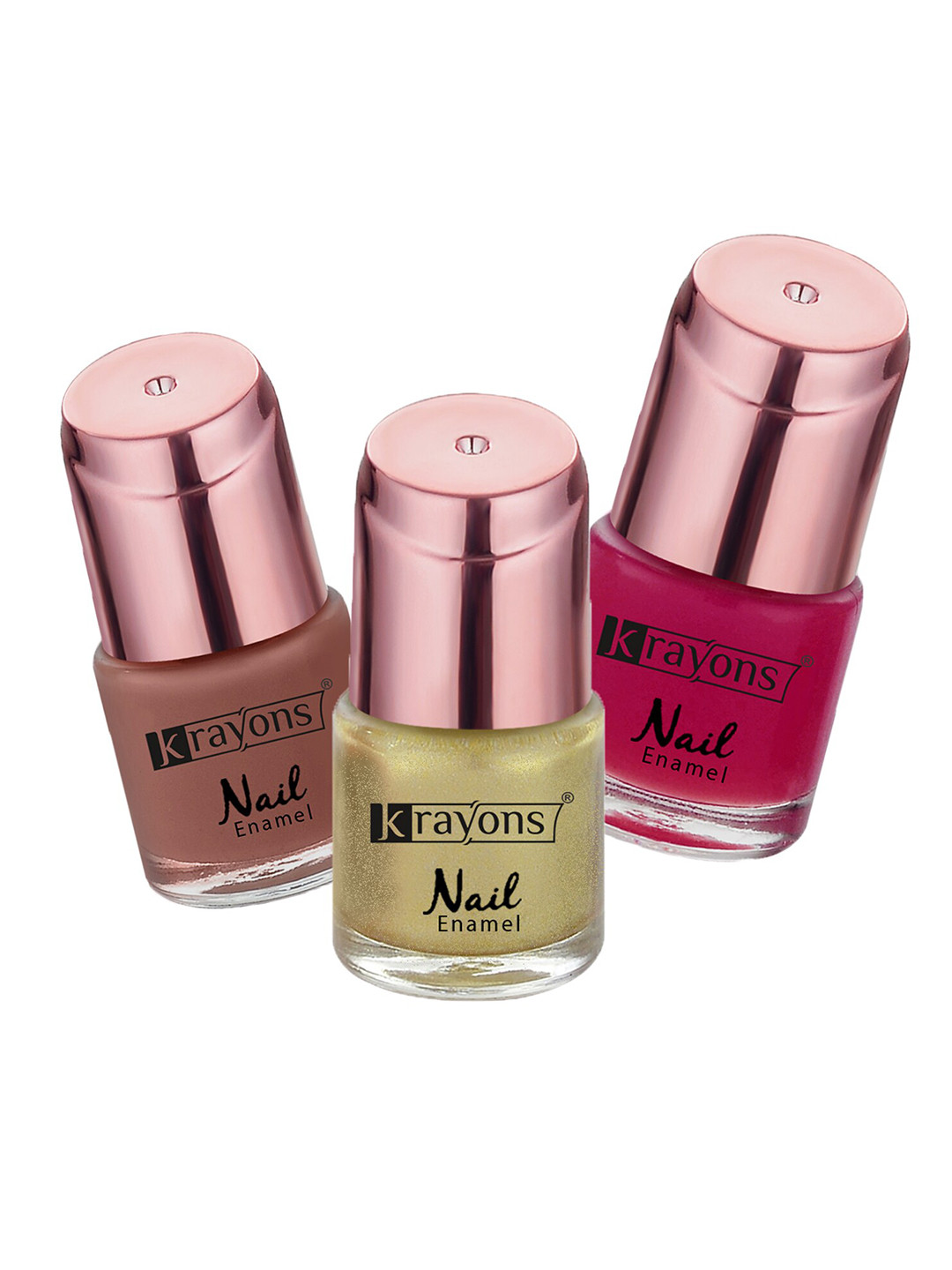 

krayons Set of 3 Color Me Crazy Gel Long Lasting Nail Polish - 8 ml each, Pink