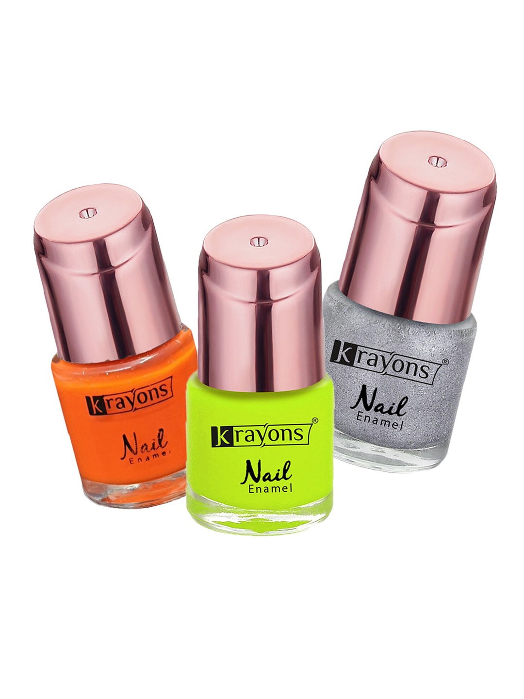 

krayons Set of 3 Color Me Crazy Gel Long Lasting Nail Polish - 8 ml each, Orange