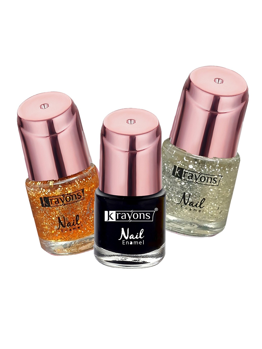 

krayons Set of 3 Color Me Crazy Gel Long Lasting Nail Polish - 8 ml each, Gold