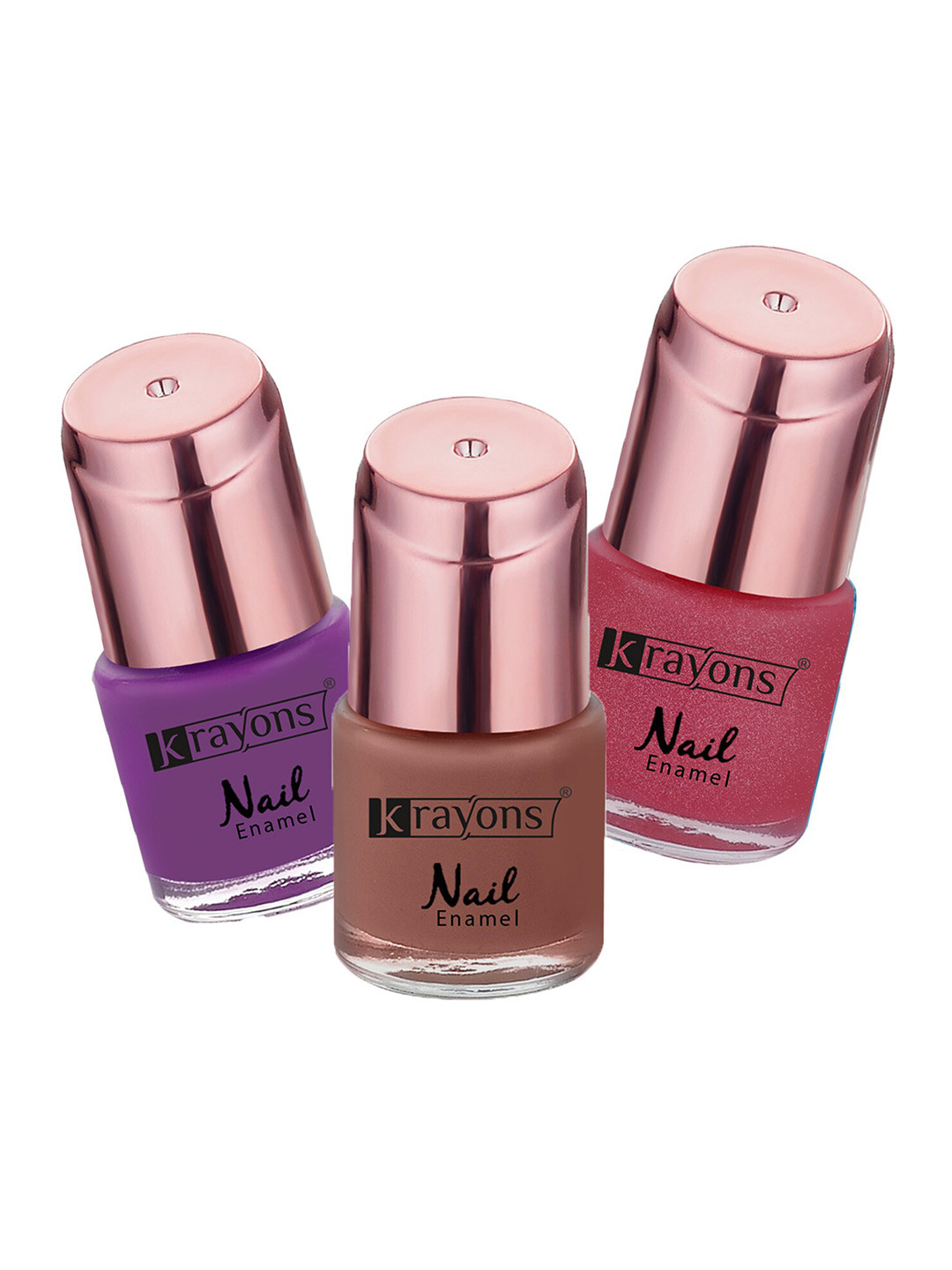 

krayons Set of 3 ColorMe Crazy Long-Lasting Nail Enamels - 8ml each, Purple