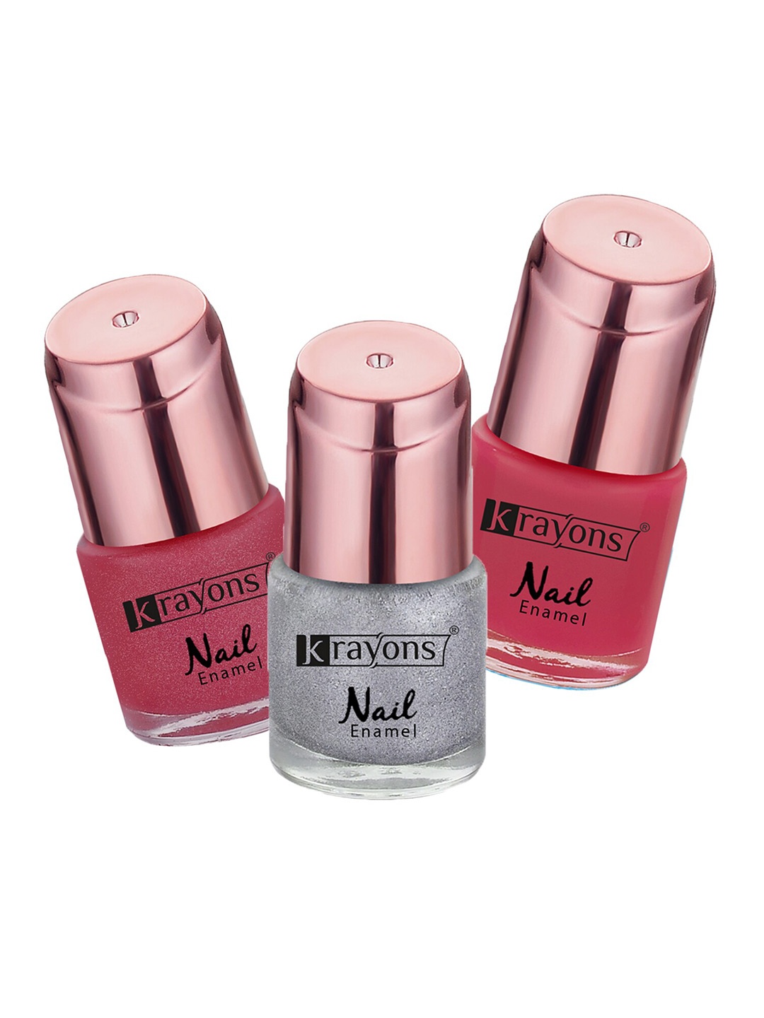 

krayons Set of 3 ColorMe Crazy Long-Lasting Nail Enamels - 8ml each, Silver