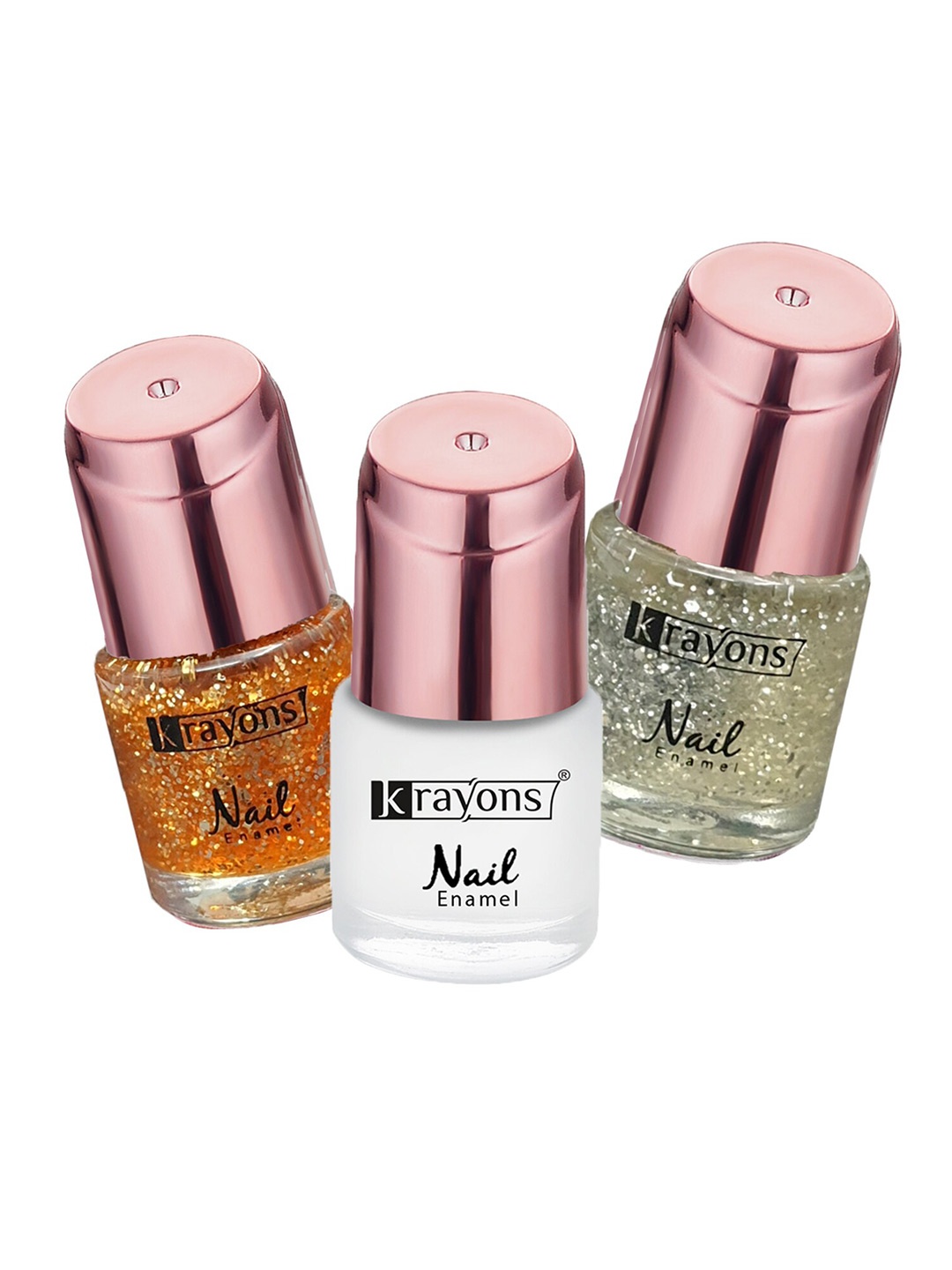 

krayons Set of 3 ColorMe Crazy Long-Lasting Nail Enamels - 8ml each, Gold