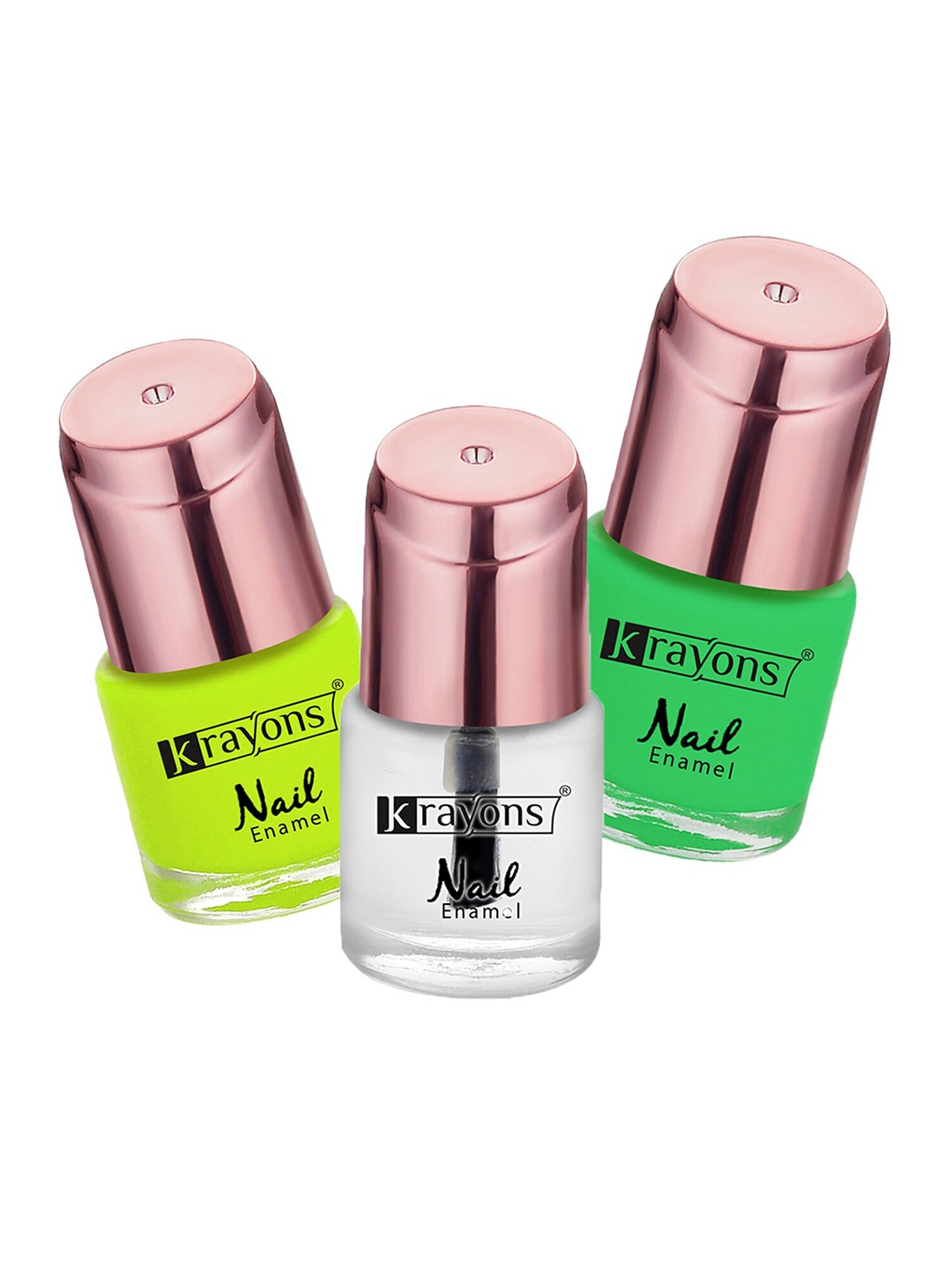 

krayons Set of 3 ColorMe Crazy Long-Lasting Nail Enamels - 8ml each, Green