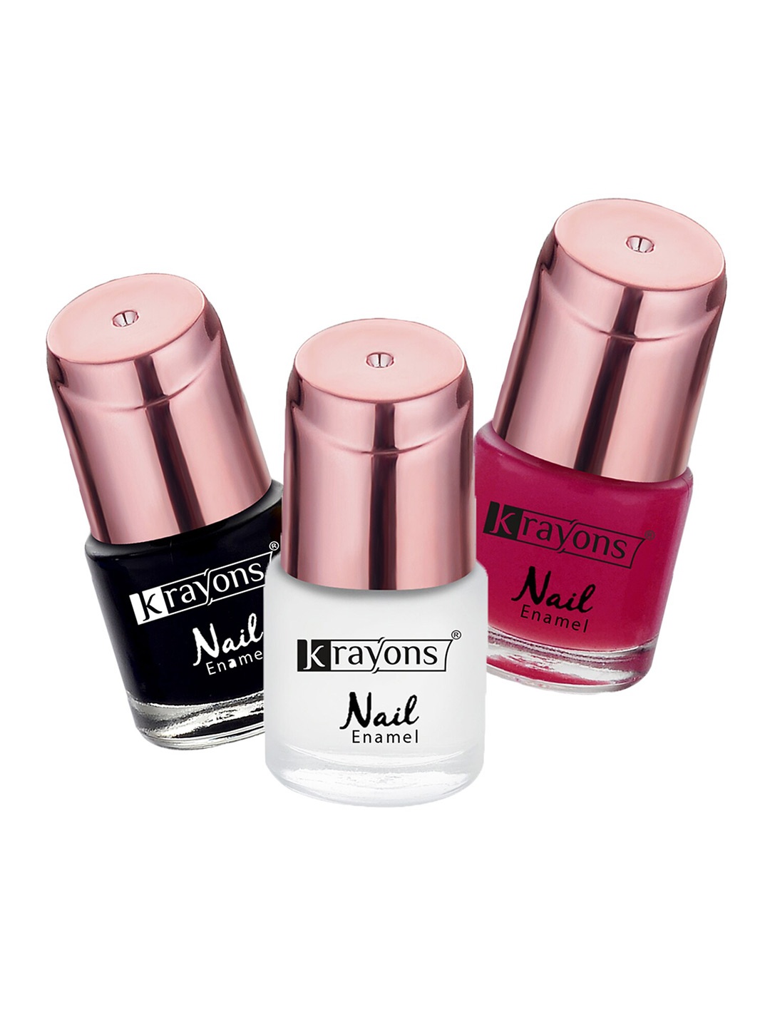 krayons Set of 3 ColorMe Crazy Long-Lasting Gel Nail Enamels - 8ml each, Pink