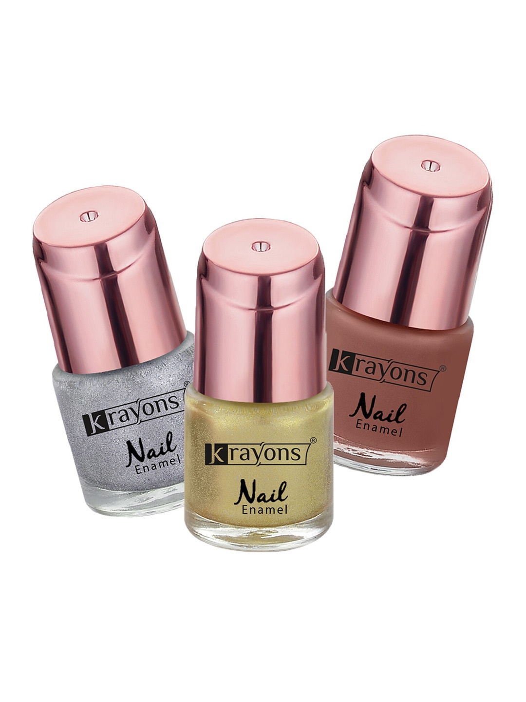 

krayons Set of 3 ColorMe Crazy Long-Lasting Gel Nail Enamels - 8ml each, Silver