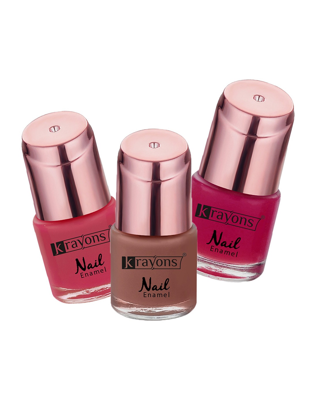 

krayons Set of 3 ColorMe Crazy Long-Lasting Gel Nail Enamels - 8ml each, Pink