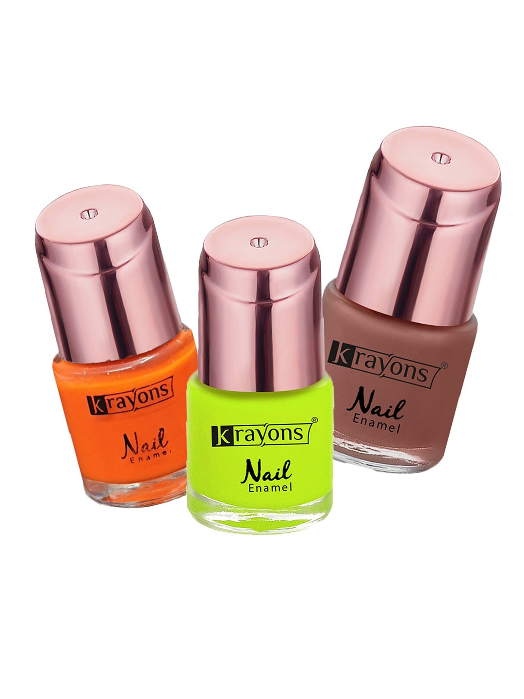 

krayons Set of 3 Color Me Crazy Gel Long Lasting Nail Polish - 8 ml each, Orange