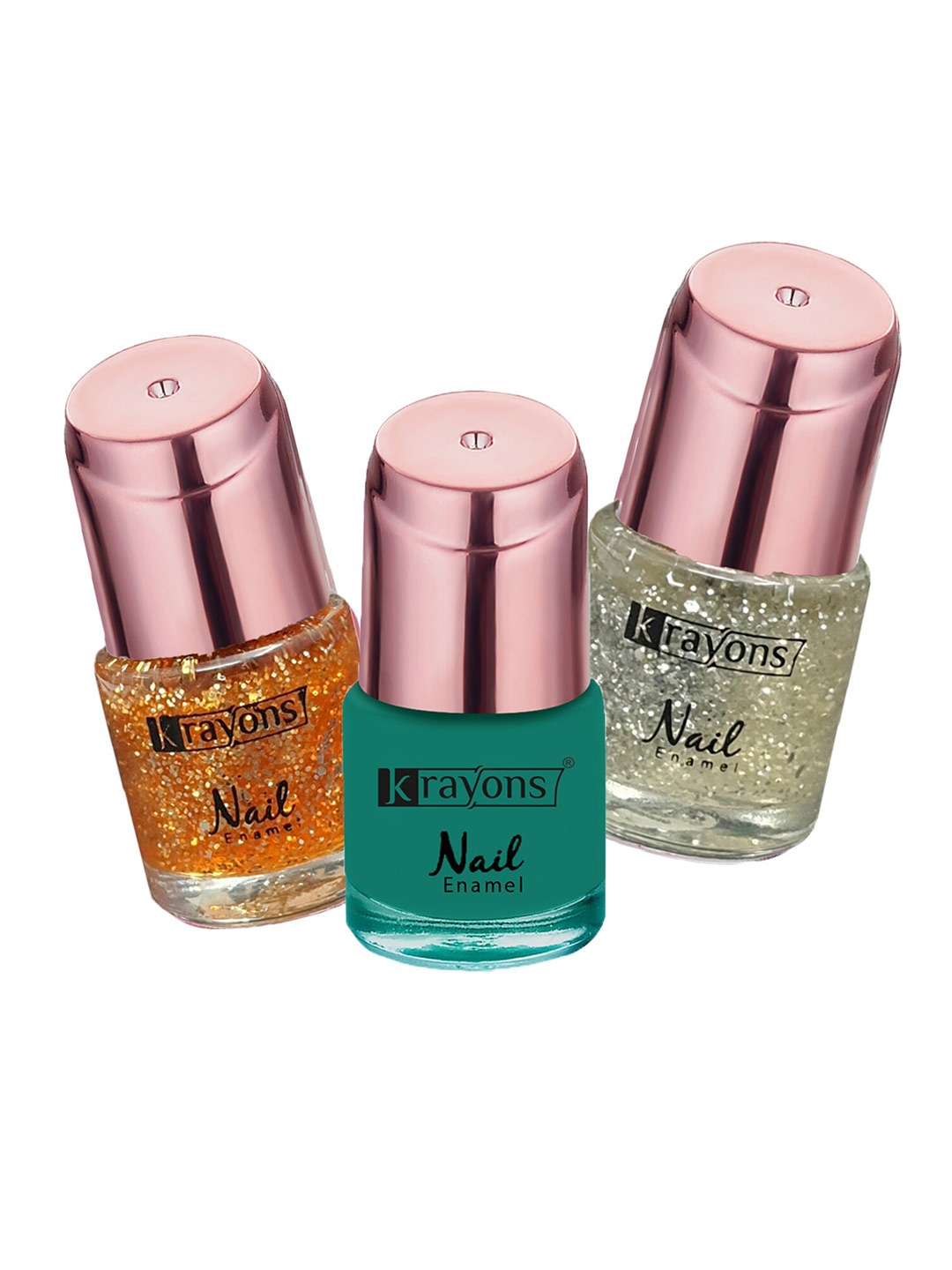 

krayons Set of 3 Color Me Crazy Gel Long Lasting Nail Polish - 8 ml each, Green