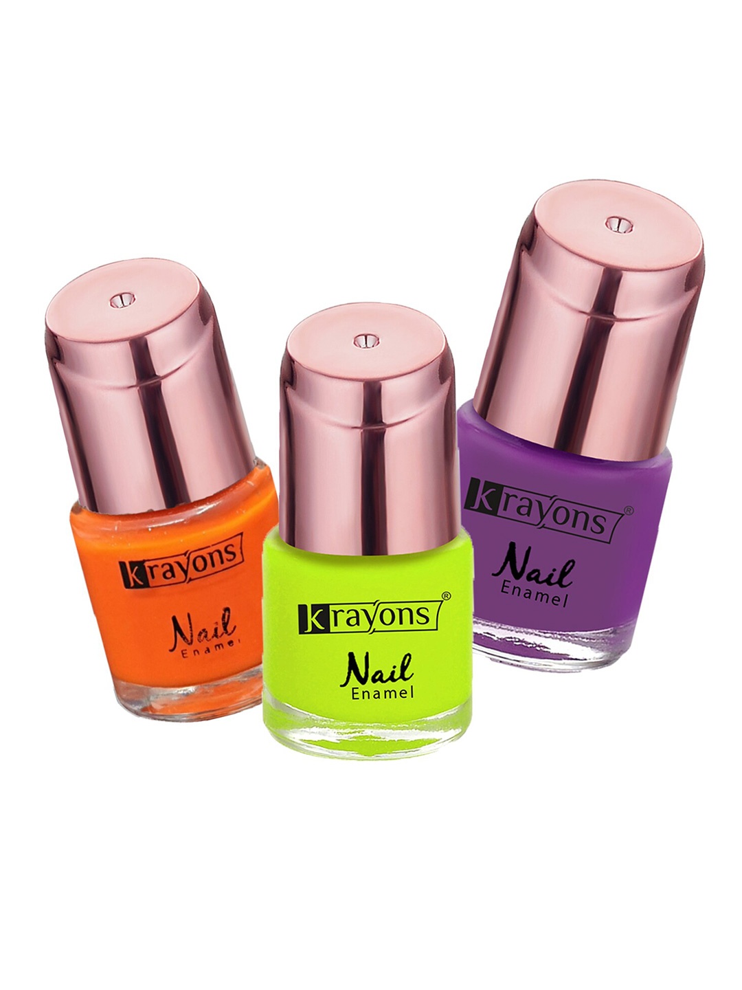 

krayons Set of 3 Color Me Crazy Gel Long Lasting Nail Polish - 8 ml each, Orange