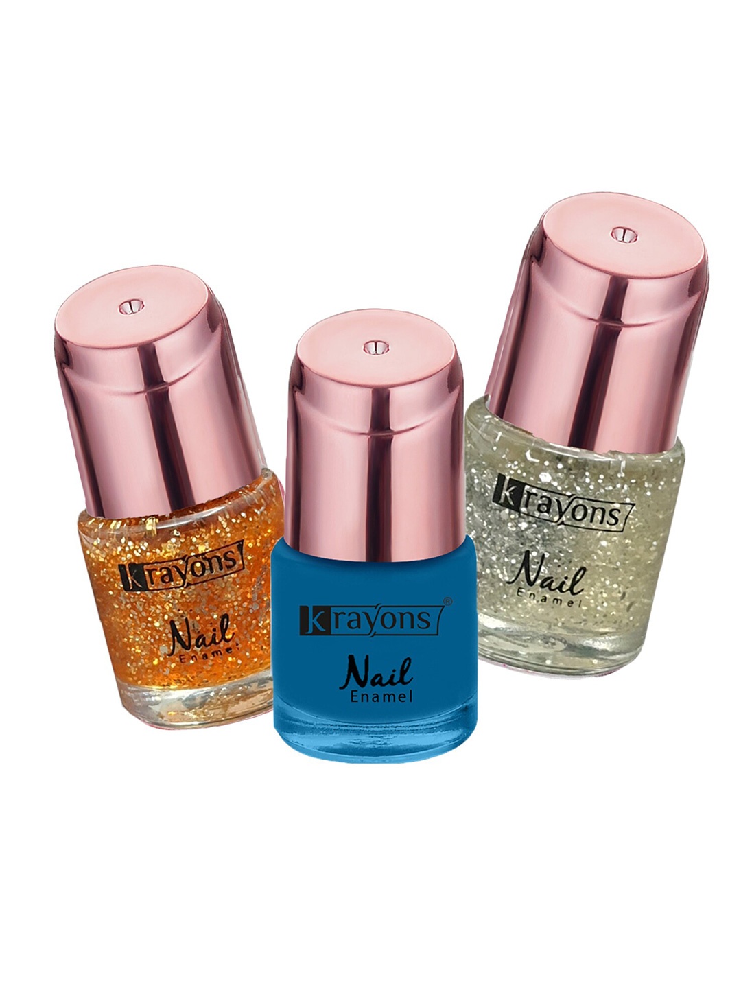 

krayons Set of 3 Color Me Crazy Gel Long Lasting Nail Polish - 8 ml each, Blue