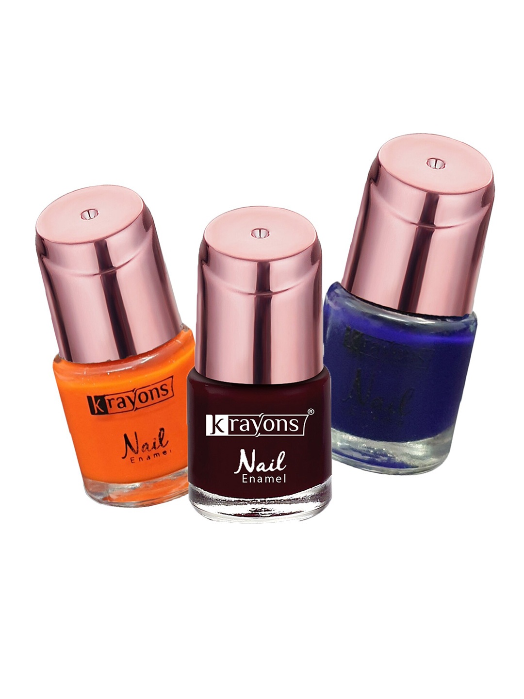 

krayons Set of 3 Color Me Crazy Gel Long Lasting Nail Polish - 8 ml each, Orange