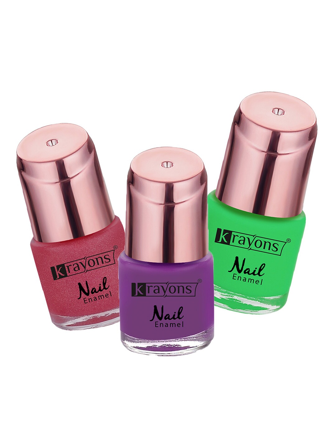 

krayons Set of 3 Color Me Crazy Gel Long Lasting Nail Polish - 8 ml each, Purple