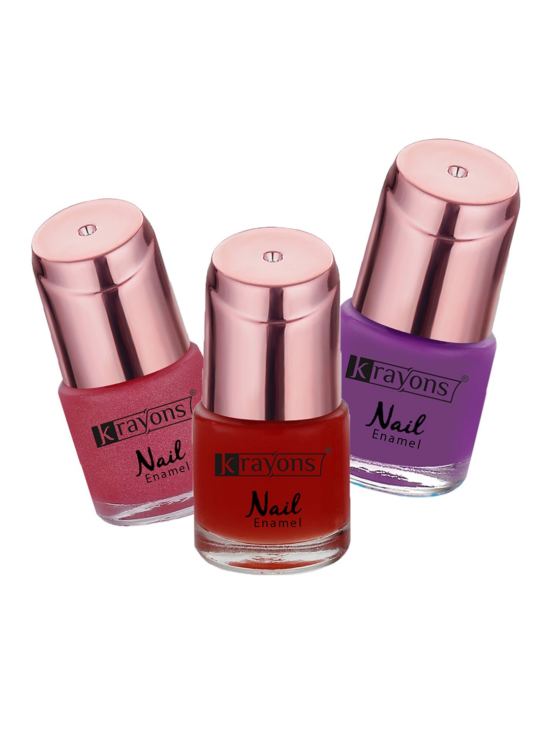 

krayons Set of 3 Color Me Crazy Gel Long Lasting Nail Polish - 8 ml each, Purple