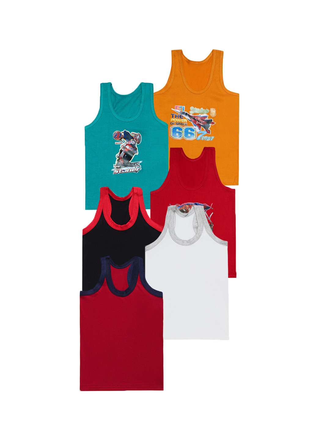 

CAREPLUS Boys Pack Of 6 Cotton Innerwear vest, Red
