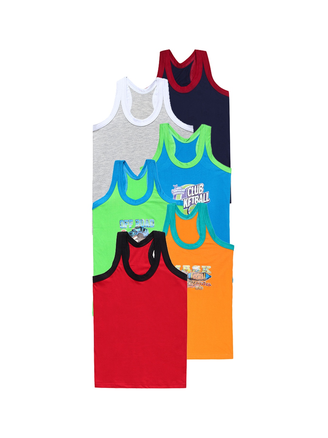 

CAREPLUS Boys Pack Of 6 Cotton Innerwear vest, Green