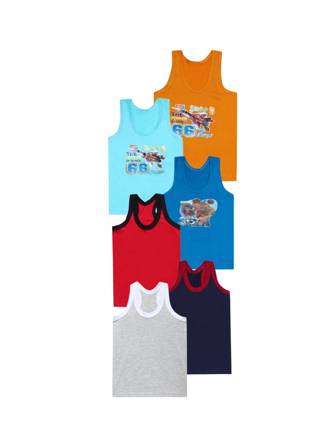 

CAREPLUS Boys Pack Of 6 Cotton Innerwear vest, Blue