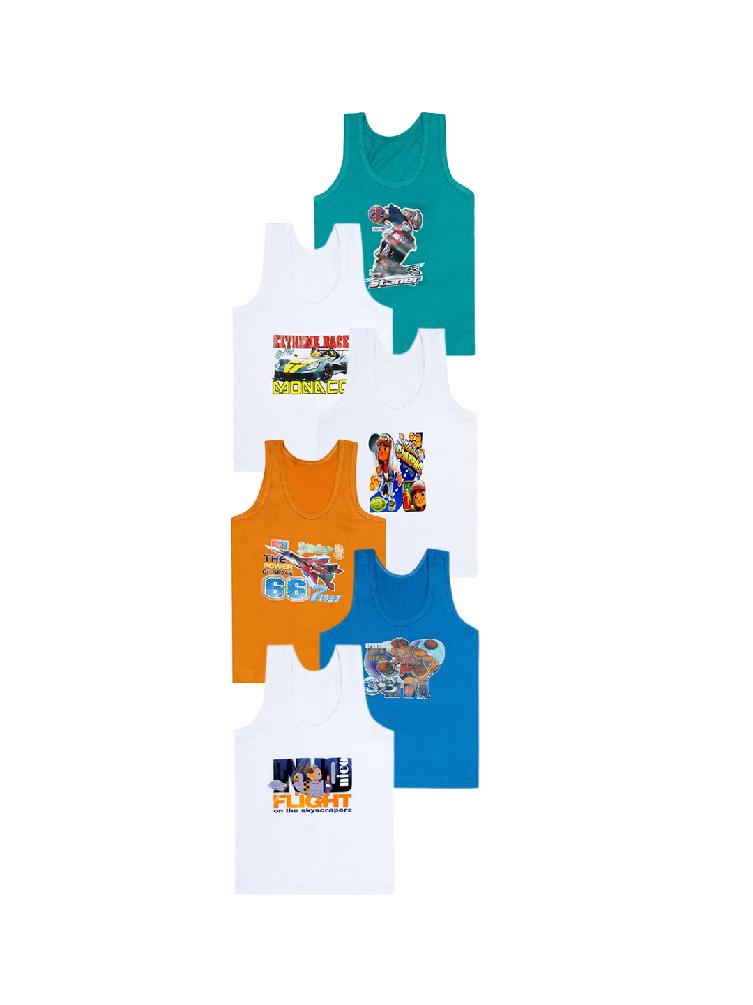 

CAREPLUS Boys Pack Of 6 Cotton Innerwear vest, White