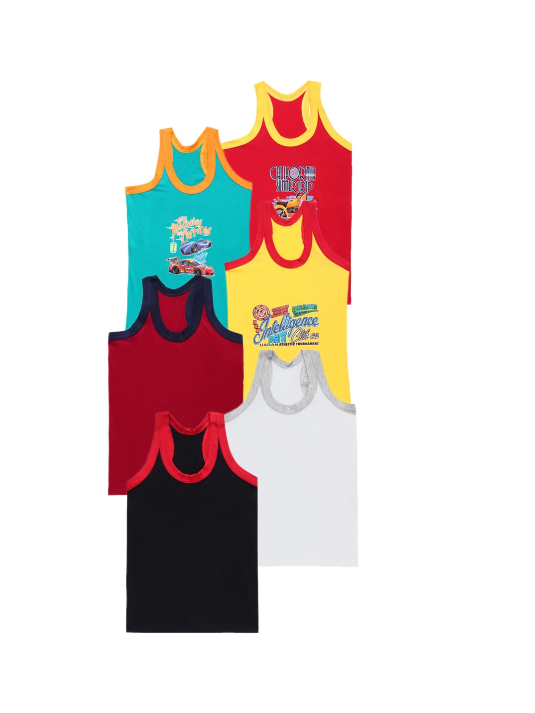 

CAREPLUS Boys Pack Of 6 Cotton Innerwear vest, Red
