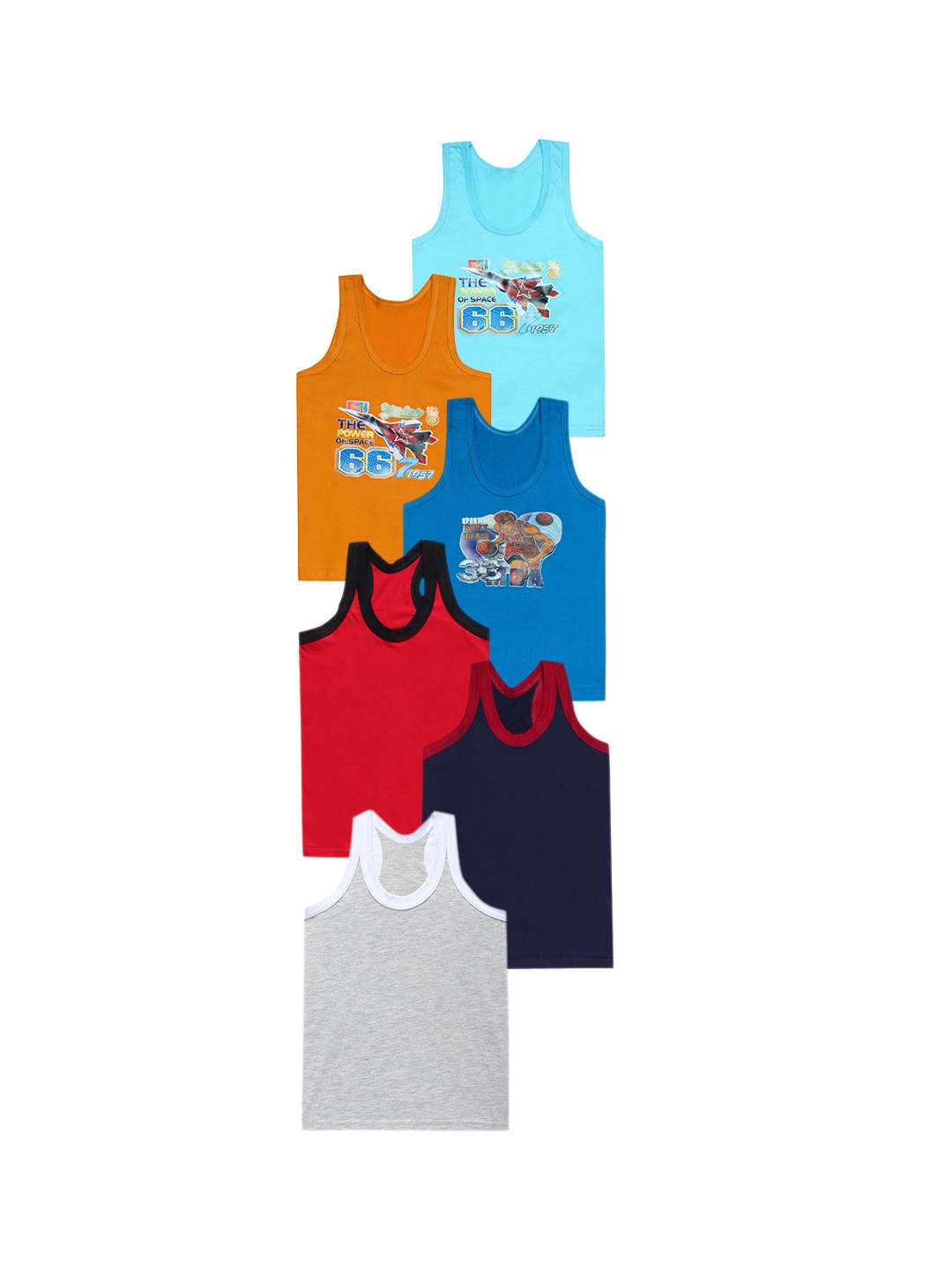

CAREPLUS Boys Pack Of 6 Cotton Innerwear vest, Blue