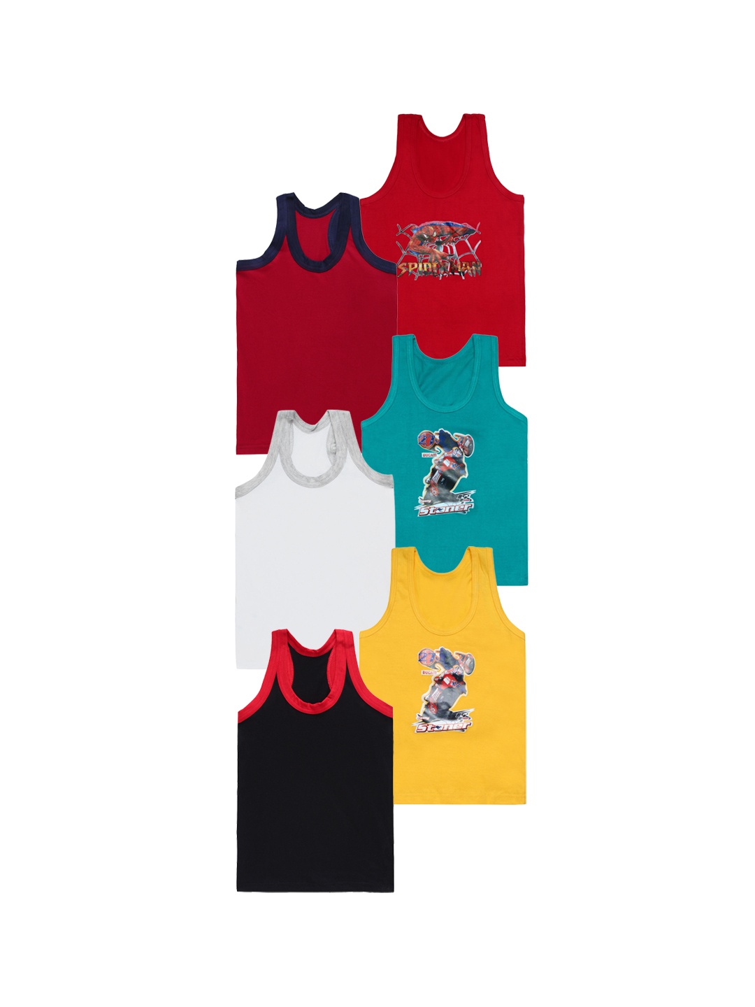 

CAREPLUS Boys Pack Of 6 Cotton Innerwear vest, Red