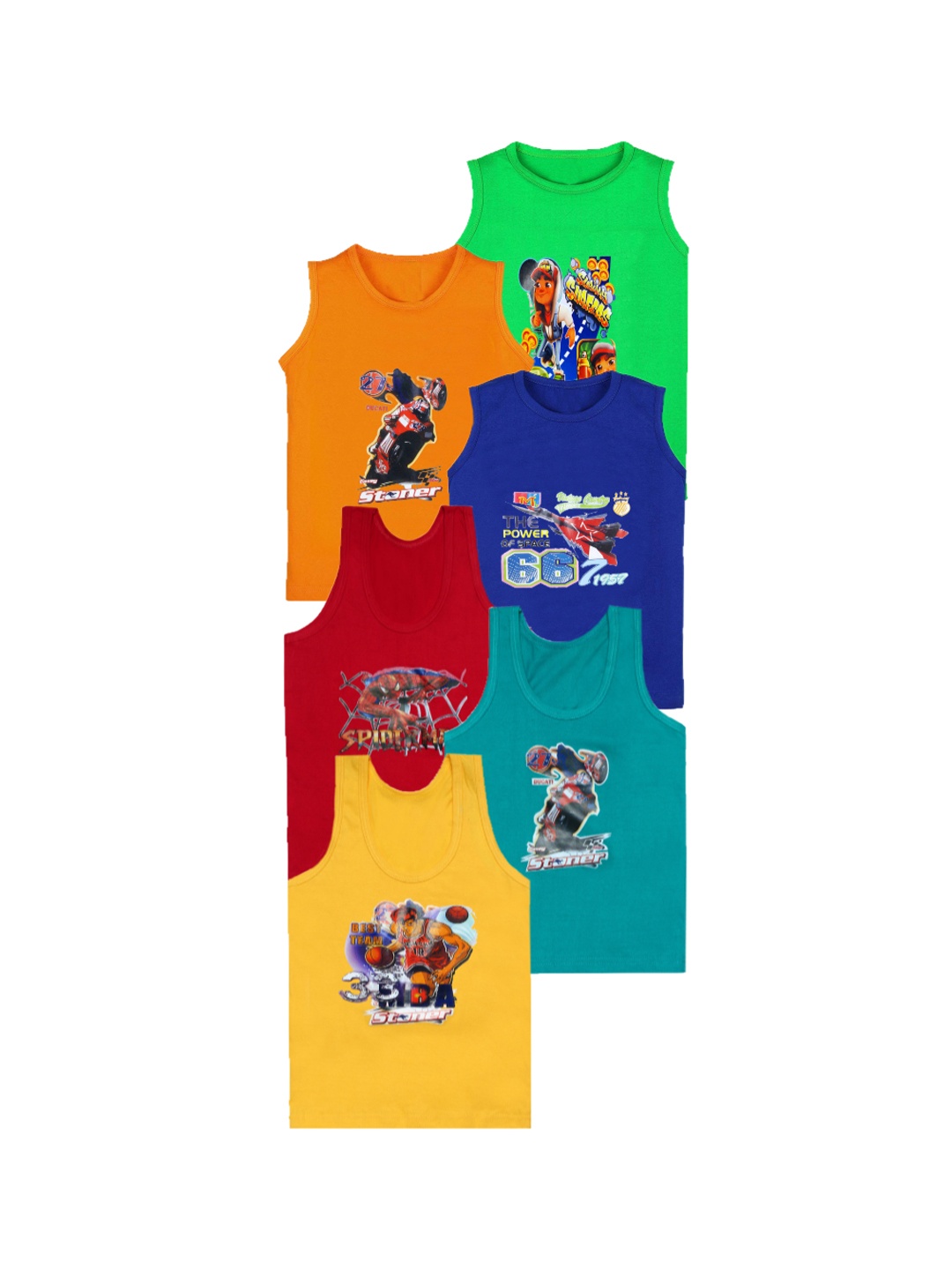 

CAREPLUS Boys Pack Of 6 Cotton Innerwear Vests, Blue