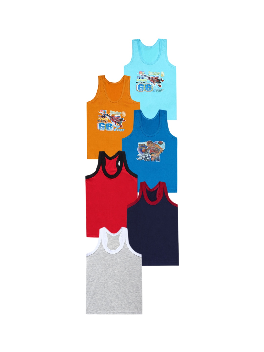 

CAREPLUS Infants Boys Pack Of 6 Cotton Innerwear vest, Blue