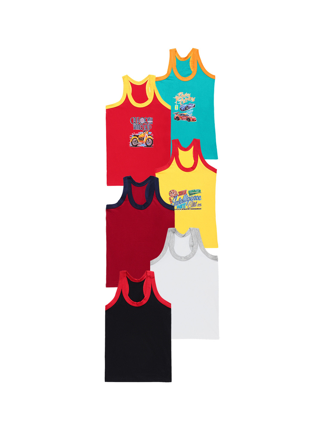 

CAREPLUS Boys Pack Of 6 Cotton Innerwear vest, Red