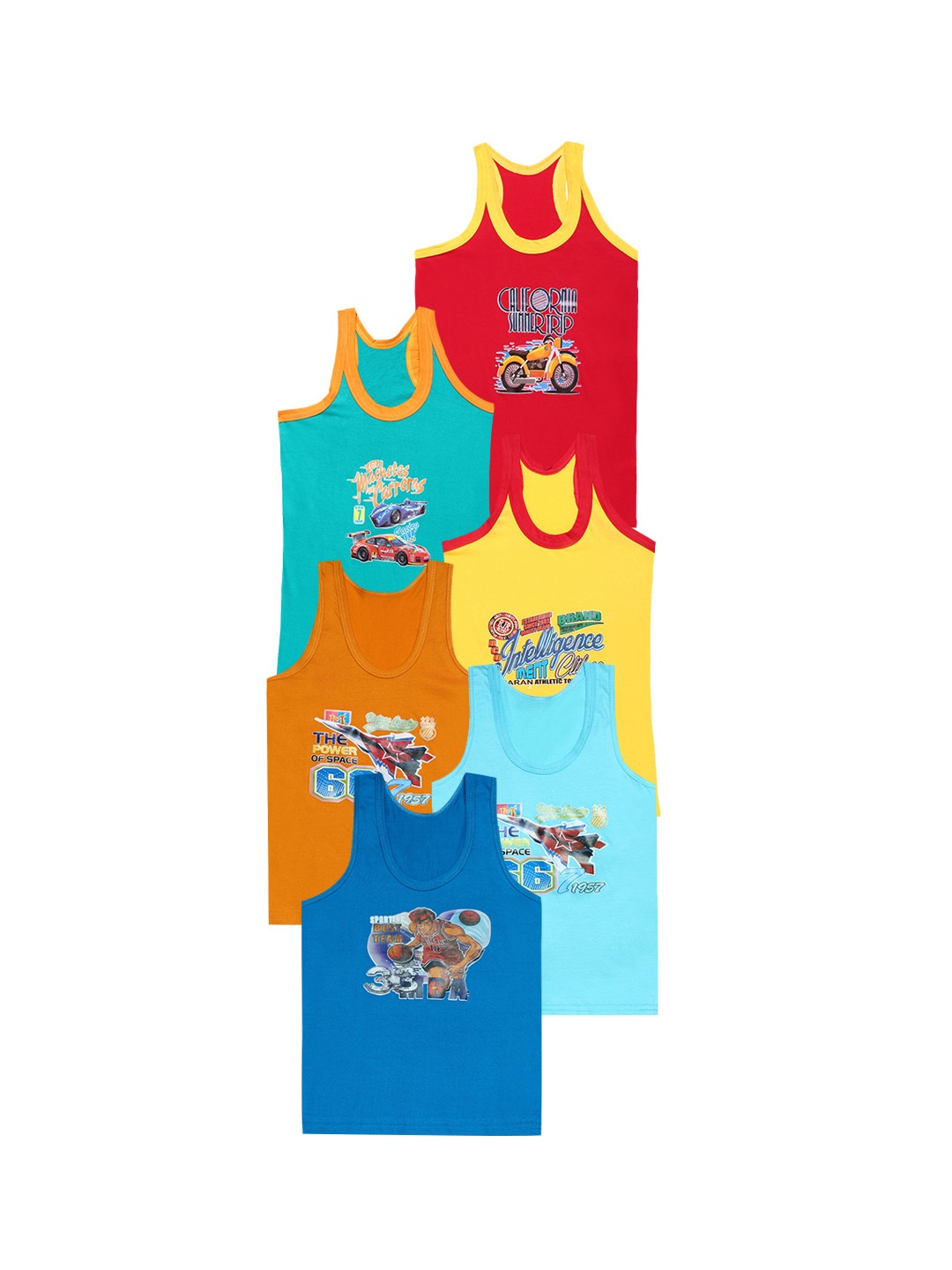 

CAREPLUS Boys Pack Of 6 Cotton Innerwear Vests, Blue