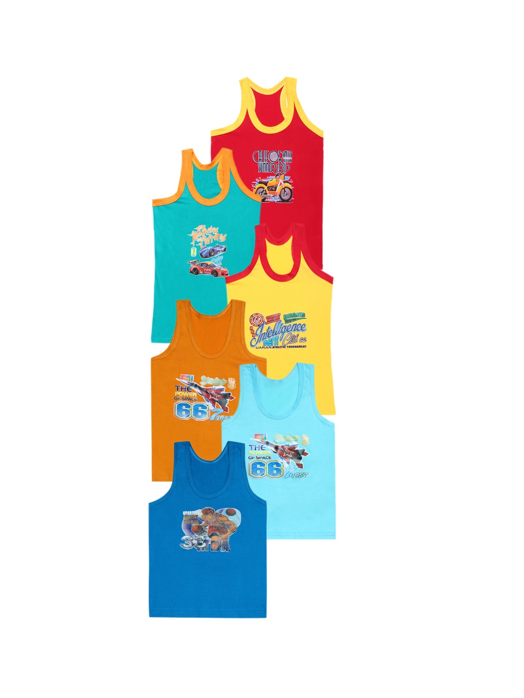 CAREPLUS Boys Pack Of 6 Cotton Innerwear vest, Assorted