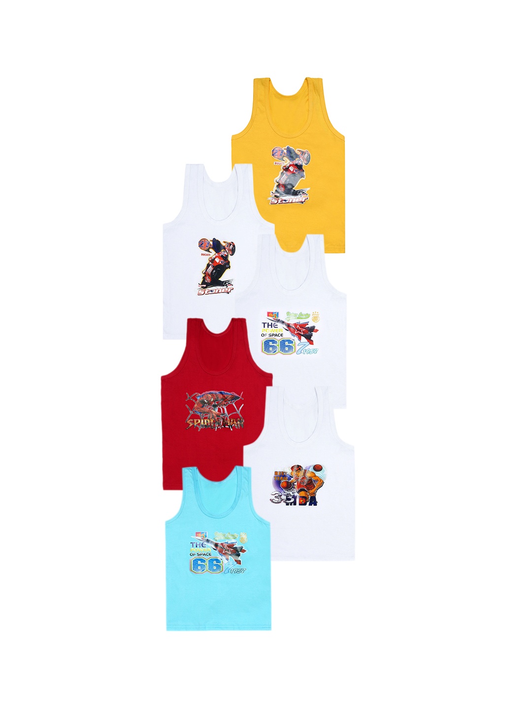 

CAREPLUS Boys Pack Of 6 Cotton Undershirt Vests, White