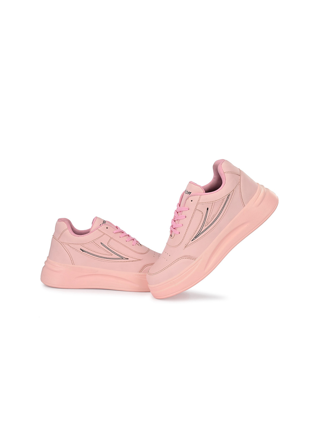 

ARIVO Women Perforated Lace-Up Sneakers, Peach