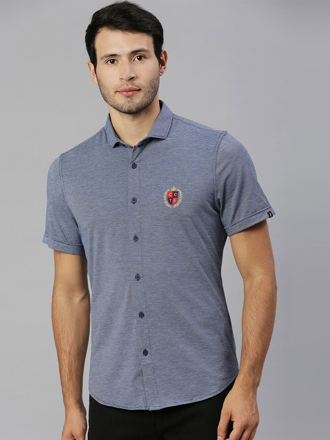 

Thomas Scott Classic Slim Fit Spread Collar Casual Shirt, Navy blue