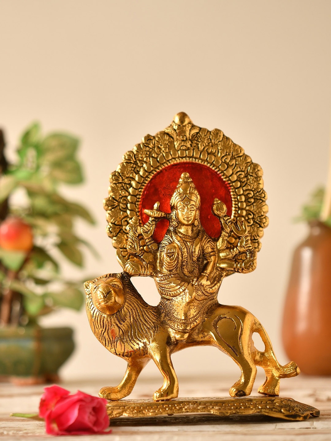 

Fashion Bizz Gold-Toned Goddess Durga Idol Metal Showpieces