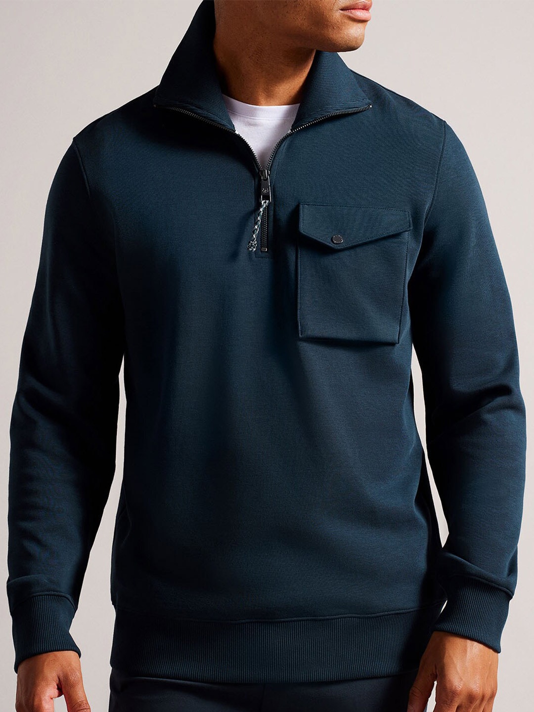 

Ted Baker Mock Neck Sweatshirt, Navy blue